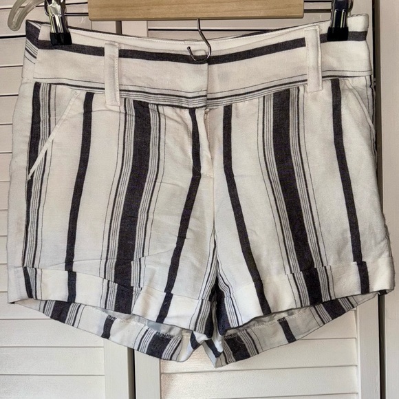 Express Black and White Striped Women's Shorts - Picture 1 of 4